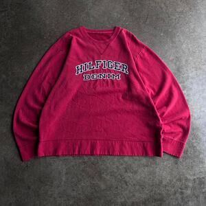 90s tommy hilfiger red crewneck‎